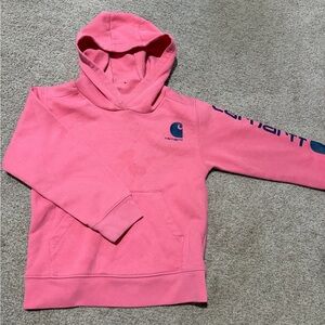 Carhartt Kids Hoodie in Pink with Blue Logo
